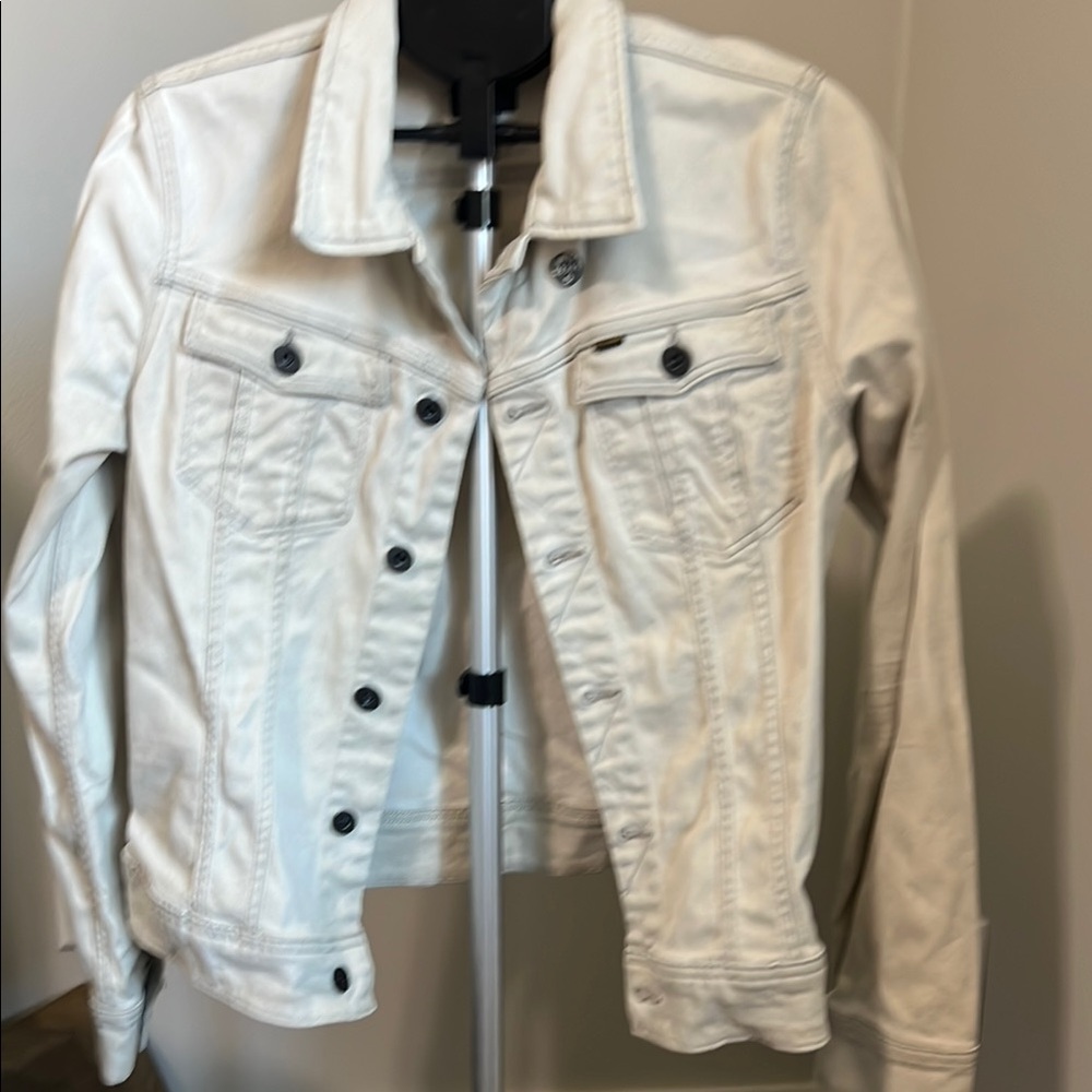 G-Star White Jean Jacket Cropped Denim